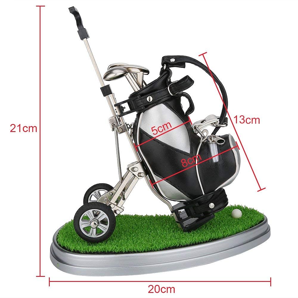 Seadream Golf Gift Set,Golf Pen Holder Set with Lawn Base and 3 Pens (Silver+Black)