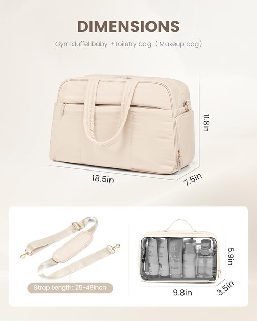 LOVEVOOK Travel Duffel Bag - Water-Resistant Gym Bag with Shoe Compartment & Wet Pocket - Stylish Weekender