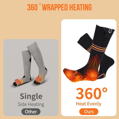 Heated Socks, Heated Socks for Men Women with APP Control, 5000mAh Rechargeable Electric Up to 10 Hours Washable Winter Warm Socks Foot Warmer for Skiing Cycling Camping
