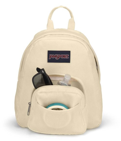 JanSport Half Pint FX Mini Backpack - Ideal Day Bag for Travel & Sightseeing - Coconut Corduroy