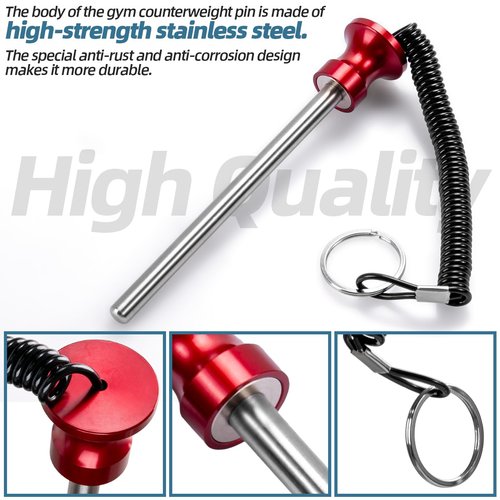 Sconva Magnetic Weight Stack Pin, Universal Gym Weight Pin Insert with Pull Rope Strength Training Equipment for Commercial Gym or Home Health Club Grade Steel Heavy Duty Gym Accessories