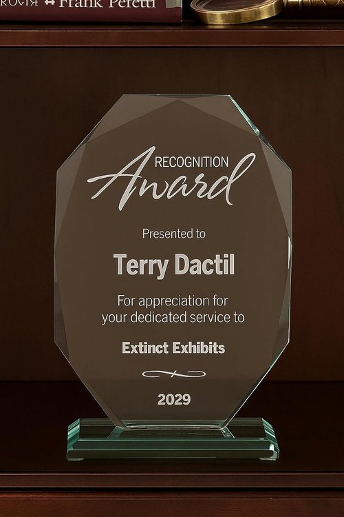 Customizable Glass Trophy Award - 8.5" Tall with Personalized Engraving | Perfect for Recognition & Retirement