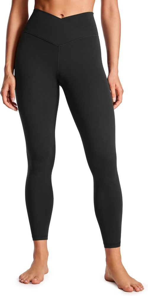 CRZ YOGA Crossover Waist Leggings - Butterluxe 25" High Waisted Yoga Pants for Women