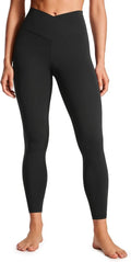 CRZ YOGA Crossover Waist Leggings - Butterluxe 25" High Waisted Yoga Pants for Women