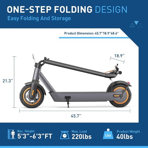 Hiboy S2/S2 MAX Electric Scooter - Powerful 350/500W Motor | 19 MPH Speed, 17/40.4 Miles Range, 8.5/10" Tires