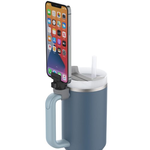 HydraClip Phone Attachment - Watch, Carry, Record, & Stay Organized, Use as Phone Stand or Tripod, Hands Free Detachable, Stanley Cup Accessories, Spring Loaded Secure Grip (Black)