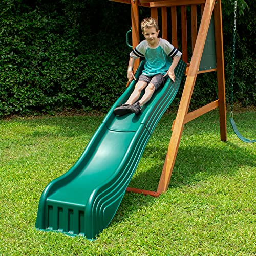 2-Piece Plastic Playground Slide for Swing Sets - Green, 90in