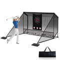 10x7ft Golf Hitting Practice Net with Side Barriers & Heavy Duty Steel Frame