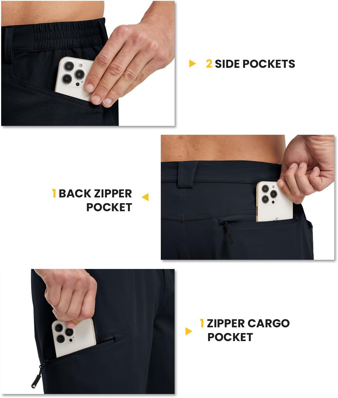 TBMPOY Men's Golf Shorts - Lightweight Quick-Dry Cargo Shorts for Outdoor Travel | 9" with 4 Pockets
