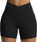 Aoxjox Trinity Biker Shorts for Women - High Waisted Tummy Control | Crossover Design, 6" Length