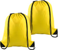 KUUQA Drawstring Backpack - 2 Pcs Yellow Cinch Bags for Gym & Travel Storage