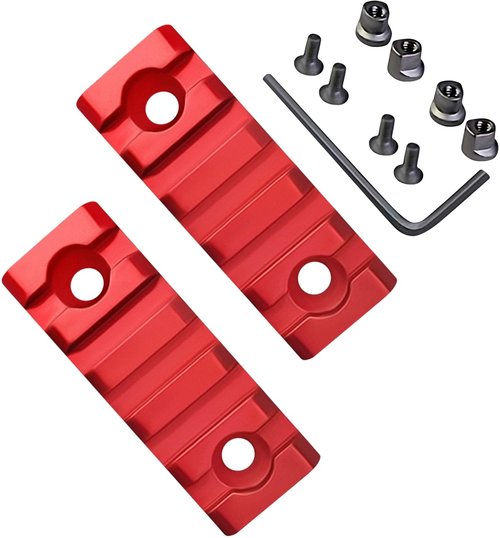 Gotical Combo of 2 Items which Includes 5 Slots 2 Pieces and 7 Slot 2 Pieces Key mod Lightweight Aluminum Red Color (5,7,13 Slot - Trigger & Attachment)