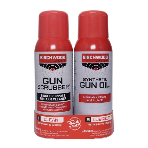 Birchwood Casey unisex adult COMBO 10oz Birchwood Casey Gun Scrubber 10 oz Synthetic Gun Oil ounce aerosol Value Pack , Multi, One Size US