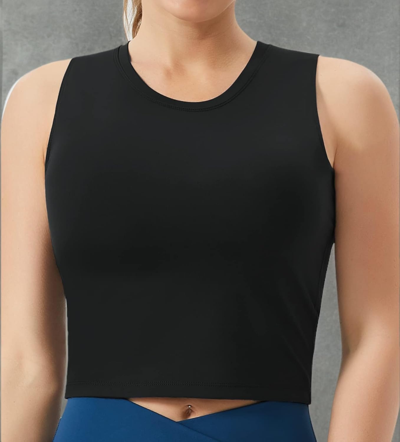The Gym People Women's Sports Bra - Medium Support with Removable Pads | Sleeveless Workout Crop Top