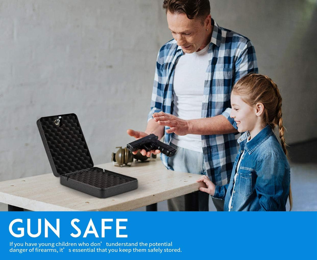 RPNB Gun Safe - Portable Handgun Security Lock Box with Key Access | Compact Design