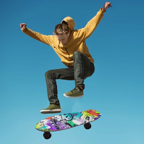 Kigai Street Art Graffiti Skateboard Grip Tape, Bubble Free Anti Slip Longboard Grip Tape Sheet Sticker Deck Sandpaper for Rollerboard, 33 x 9 Inch,g300868961p670c711s1496