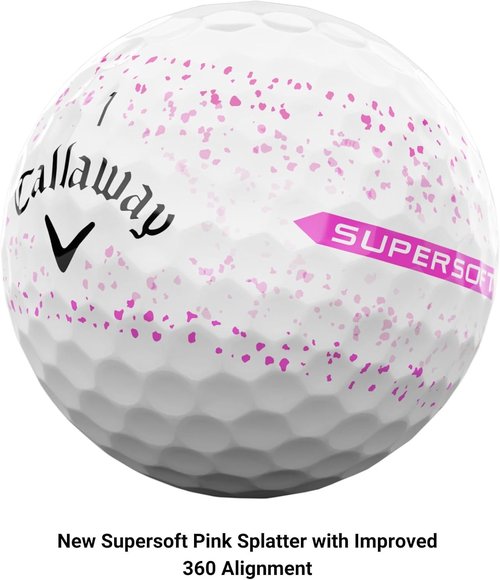 Callaway Golf Supersoft Golf Balls - 2023 Pink Splatter Design for Ultimate Performance
