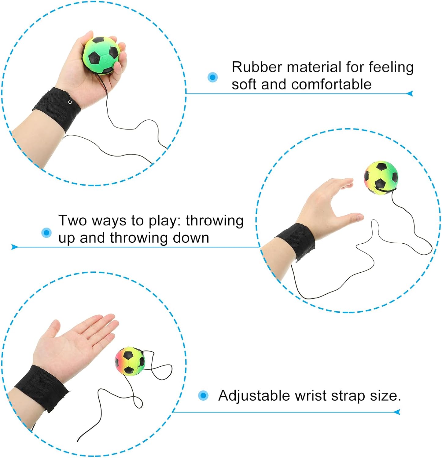 Skiennix Green Soccer Ball | Adjustable Bounce Back Wrist Return Ball for Finger Exercise