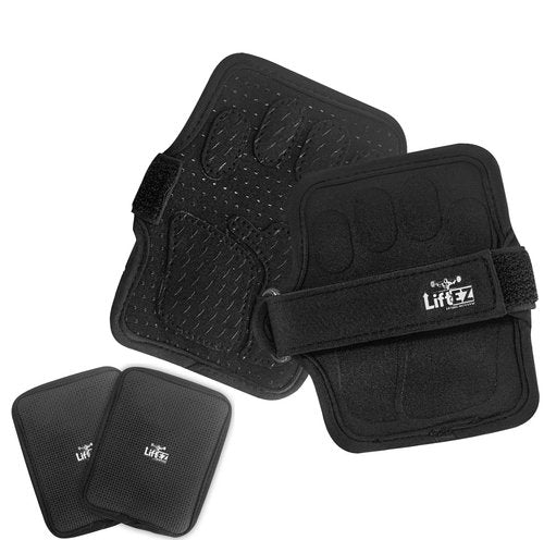 LiftEZ Weightlifting Grip Pads for Men & Women – The Ultimate Alternative to Gym Gloves - Lifting Hand Grips for Powerlifting, Bodybuilding, Calisthenics, CrossFit & Home Workout - with FREE Grip Pads