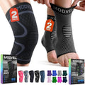 Modvel Knee & Ankle Brace Bundle - Black Compression Sleeves for Pain Relief & Joint Support