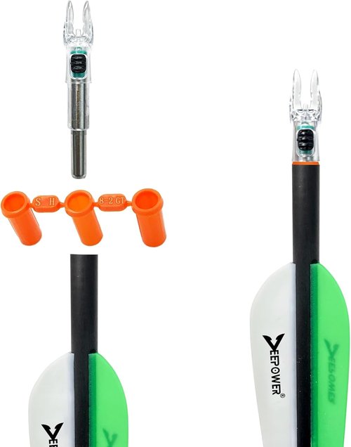 DEEPOWER Lighted Nocks for Arrows - ON/OFF Switch with H, S, GT Bushings | Fits .204”/.233”/.244”/.246”