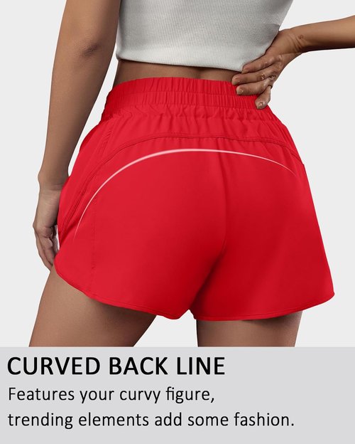BMJL Women's Running Shorts - High Waisted Elastic Design with Pockets | 2.5" Quick Dry Athletic Shorts