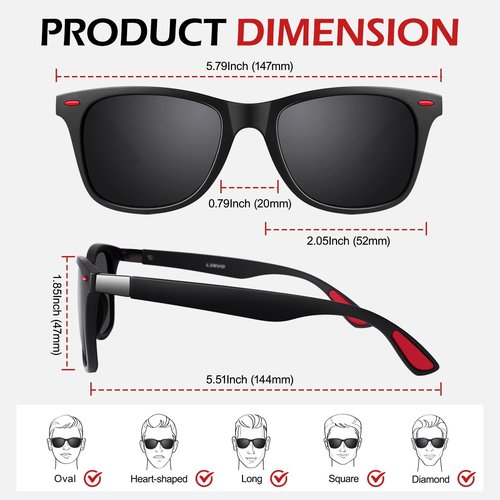 LINVO Polarized Sunglasses - Ultralight TR90 Shades for Men & Women | HD UV400 Protection