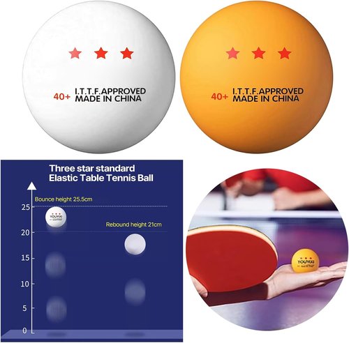 LIANXUE 10 Pcs Table Tennis Balls - 3-Star Competition Grade for Indoor/Outdoor Play