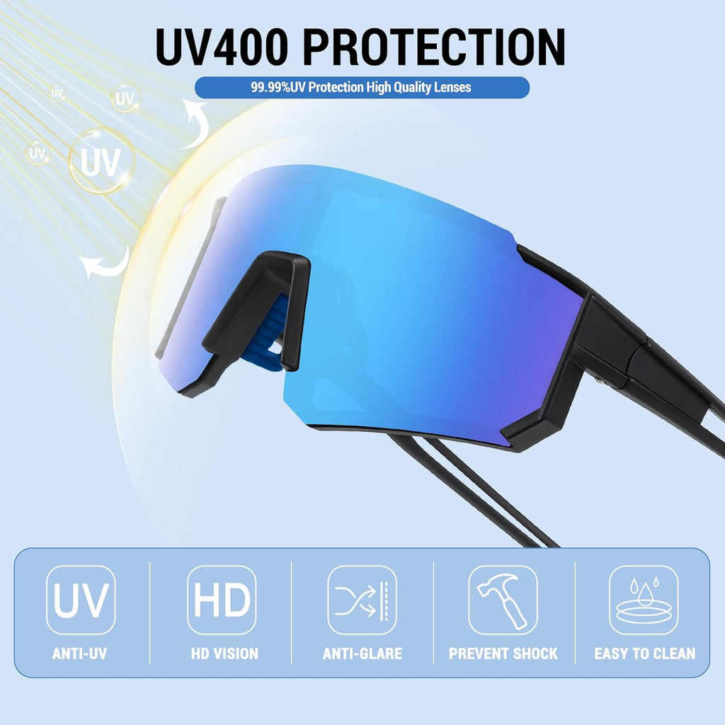 Skiennix Polarized Youth Baseball Sunglasses - UV Protection for Boys & Girls Age 6-12 | 3 Pack