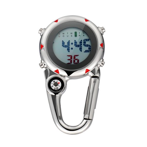 Yardwe Clip on Quartz Watch: Backpack Fob Belt Unisex Pocket Carabiner Watch with for Doctors Nurses Fishing Outdoor Activities