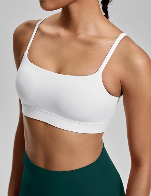 HeyNuts Women's Scoop Neck Sports Bra - Padded Camisole with Thin Straps for Yoga | A-C Cups