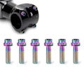 Juscycling Pack of 6 pcs Titanium Bolts Screws for MTB Road Bicycle and Mountain Bike Stem, M5X18mm (Oil Slick)
