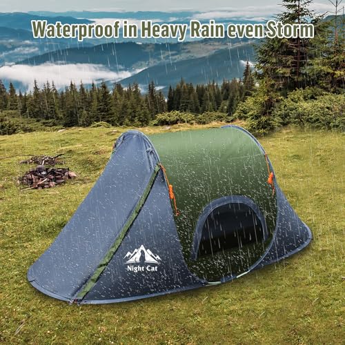 Night Cat 1 Person Waterproof Pop-Up Camping Tent - Army Green