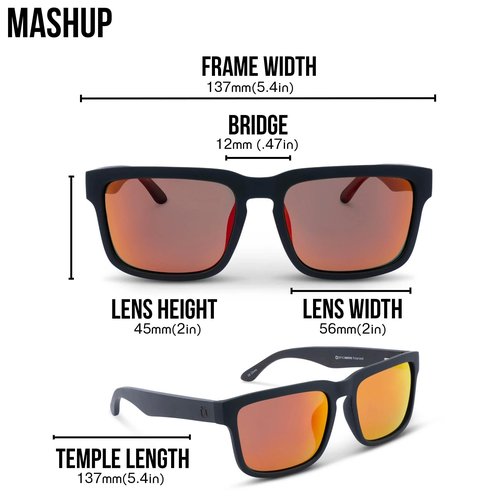 Optic Nerve - Premium & Affordable Polarized Wayfarer Sunglasses for Men/Women, Mashup Edition with Matte Driftwood Grey Frame/Smoke/Silver Flash Lens