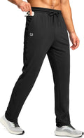 G Gradual Men's Athletic Track Pants - Stretch Tapered Joggers with Zipper Pocket for Gym & Running