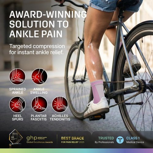 Modvel Ankle Brace - Compression Sleeve for Sprains & Tendonitis Relief | Unisex Support for Running & Sports