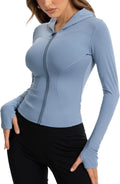 Skiennix Women's BBL Jacket - Lightweight Compression Workout Top with Hood & Thumb Hole