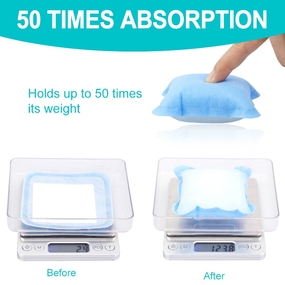 Super Absorbent Dressing Pad for Heavy Exuding Draining Wound Pressure Sore Foot Ulcers Venous Ulcer Leg Cut Skinned Fast Healing Wounds Care 4"x4" (Pack of 10)