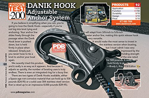 Danik Hook Stainless Steel Quick-Release Anchor System 8000 lbs, 2 Pack