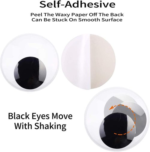 DIYASY Giant Googly Eyes - 7.5 Inches Self-Adhesive Wiggle Eyes for DIY Crafts & Ornaments (2 Pcs)