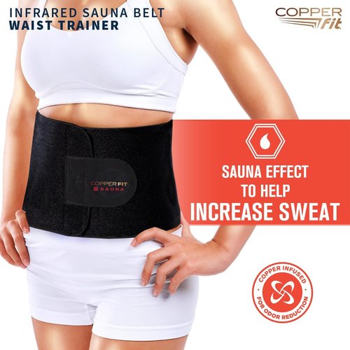 Copper Fit Infrared Sauna Belt | Waist Trainer for Men & Women - Boosts Sweat & Adjustable Compression