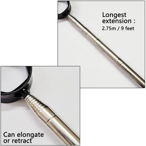 Auto-plaza 9 Feet Aluminum Alloy Golf Ball Retriever Telescopic Black for Water Golf Ball Picker Grabber Golf Accessories (1)