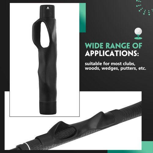 Seenelling 2 Pack Golf Grip Trainer Swing Trainer for Improving Hand Positioning Right Handed Golf Club Grip Equipment for Beginner Learn Correct Posture(Black)