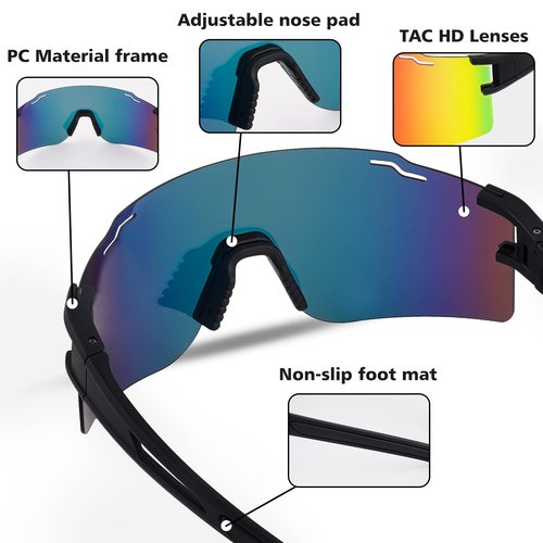 GGBuy Polarized Sunglasses Cycling Glasses Sports Sunglasses UV400 Shade for Softball Cycling Biking Fishing Baseball Outdoor Unisex