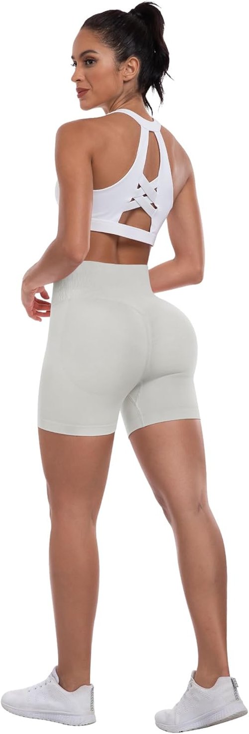 ATHVOTAR Women's High Waisted Gym Shorts - Seamless Butt Lifting Scrunch Design for Comfort
