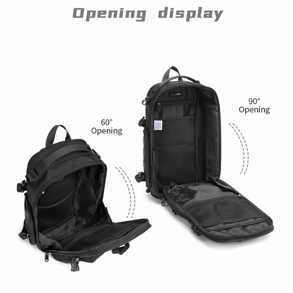 Uaskmeyt Sling Bag for Men, Tactical Sling Backpack Shoulder Crossbody Bag Waterproof Anti-Theft Travel Sports Bag Large Capacity for 12.9 inch Ipad (Black)