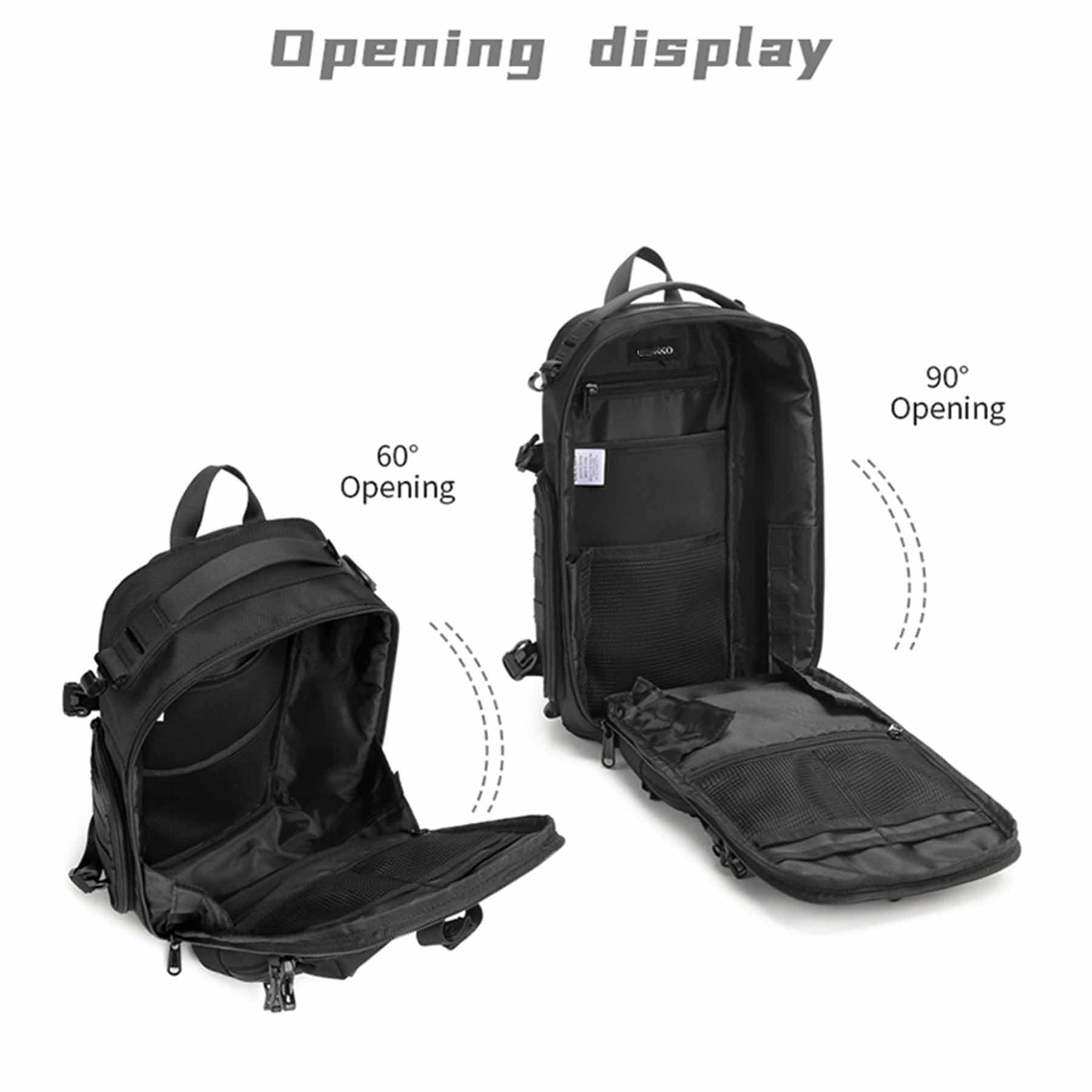 Uaskmeyt Sling Bag for Men, Tactical Sling Backpack Shoulder Crossbody Bag Waterproof Anti-Theft Travel Sports Bag Large Capacity for 12.9 inch Ipad (Black)