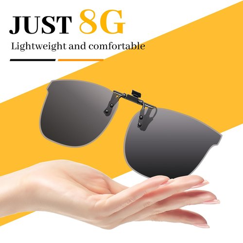 LUFF Clip On Sunglasses Polarized Cat-Eye for Men & Women | UV400 Protection, HD Anti-Glare Lenses, Lightweight 8g Flip-Up Design | Safe Driving, Cycling & Outdoor