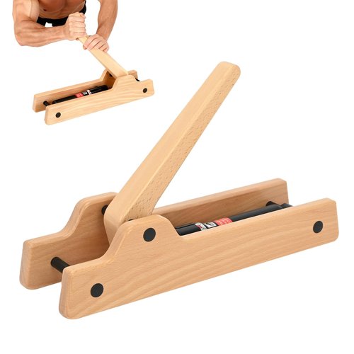 tonchean Arm Wrestling Training Equipment Wooden Arm Strength Trainer with 12 Adjustable Hydraulic Resistance Levels Portable Forearm Trainer for Home Gym, Office