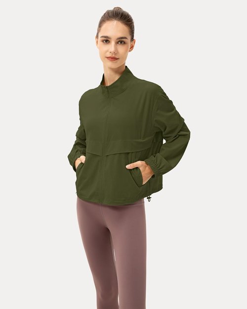 Locachy Women's Athletic Jacket - Lightweight Zip-Up, Windproof & Sun Protection for Outdoor Workouts